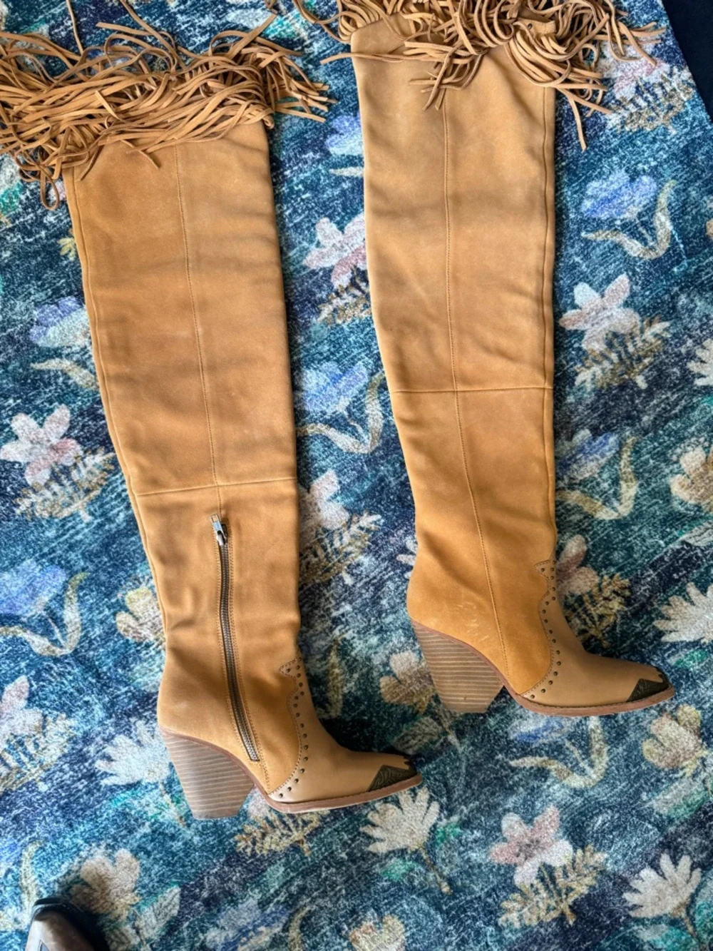 Spell Fringe Over-the-Knee Women's Boots - Tan - Picture 2 of 11